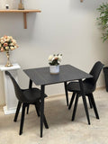 Table Rocky Carré 80 cm + 2 Chaises Tulipe