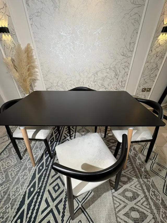 Table Elyne Rectangulaire 1.20 cm + 04 Chaises Shanguai