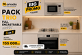 PACK TRIO FULL ENCASTRABLE NARDI (3 en 1) | Micro-ondes + Table + Four