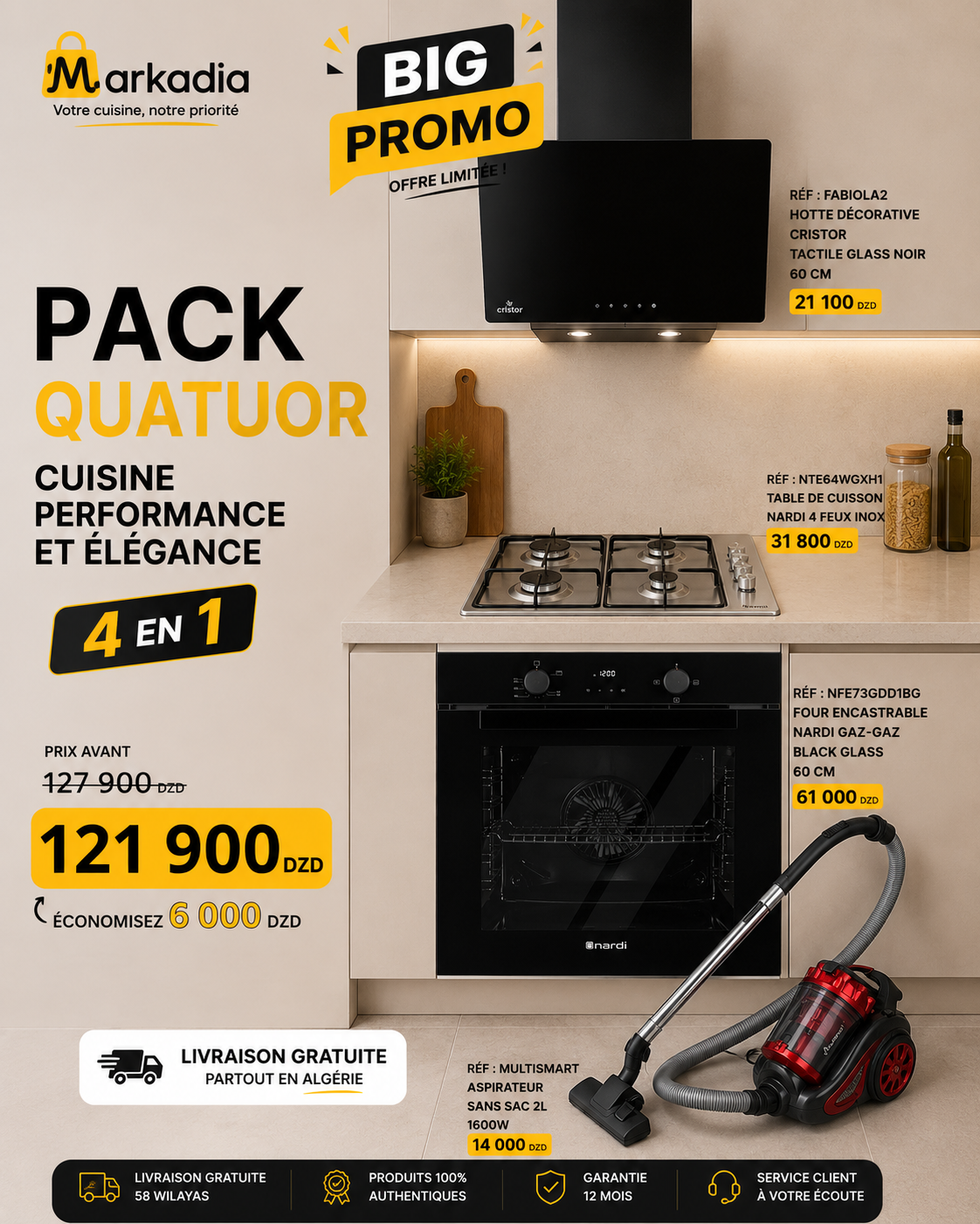 PACK QUATUOR CUISINE PERFORMANCE ET ÉLÉGANCE (4 en 1)