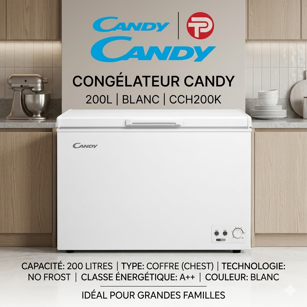 CONGELATEUR CANDY 200L BLANC CCH200K